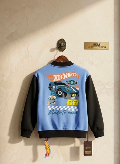 Boys Hot Wheels Printed 3-Piece Tracksuit Set – Jacket, T-Shirt & Joggers