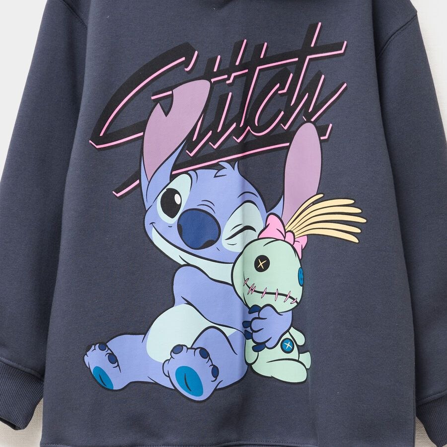 Disney Stitch Girls Oversized Hoodie Sweatshirt | Cozy Character Hoodie