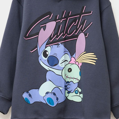 Disney Stitch Girls Oversized Hoodie Sweatshirt | Cozy Character Hoodie