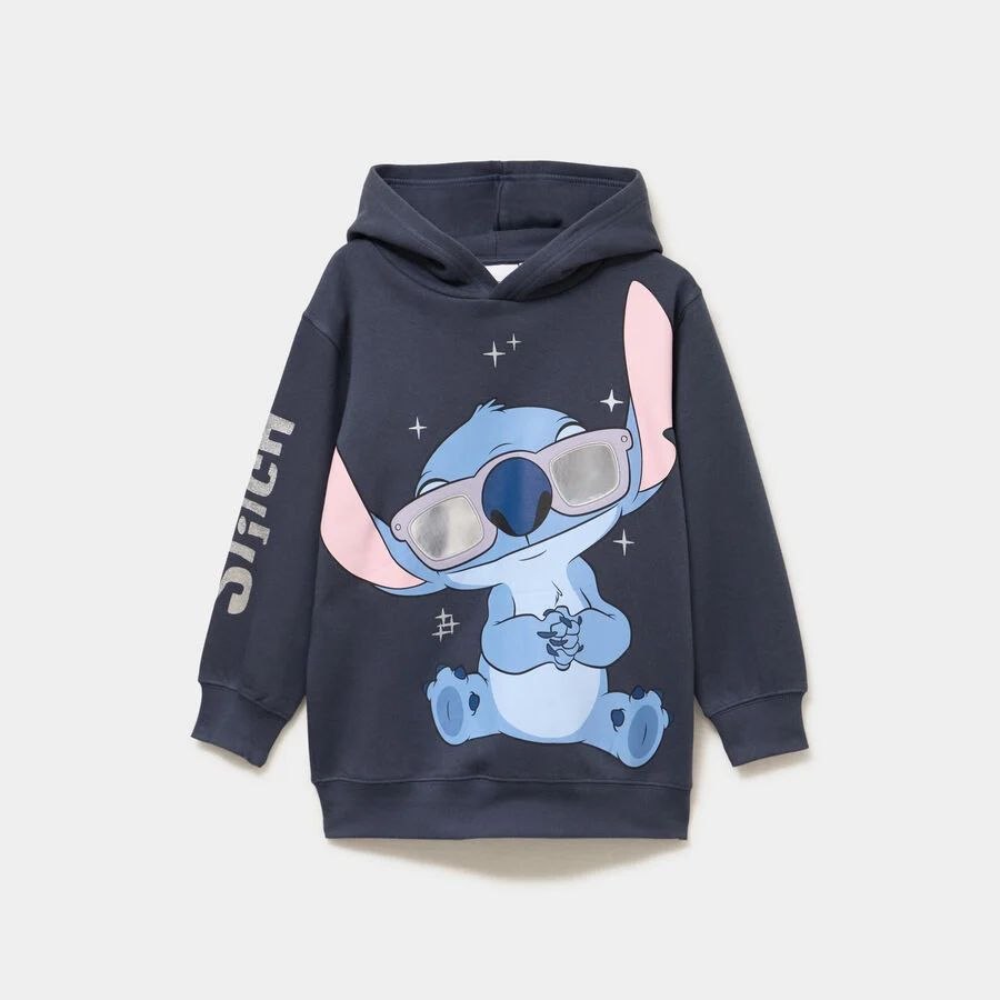 Disney Stitch Reflective Sunglasses Hoodie for Girls | Oversized Character Sweatshirt