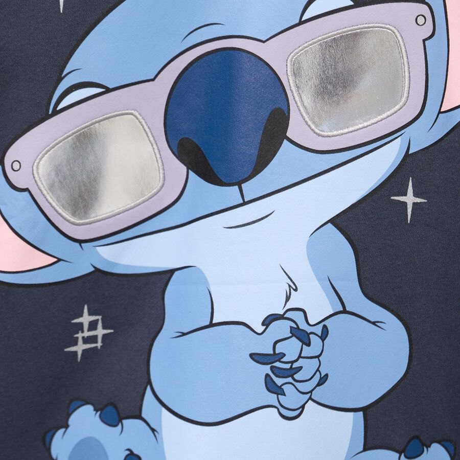 Disney Stitch Reflective Sunglasses Hoodie for Girls | Oversized Character Sweatshirt