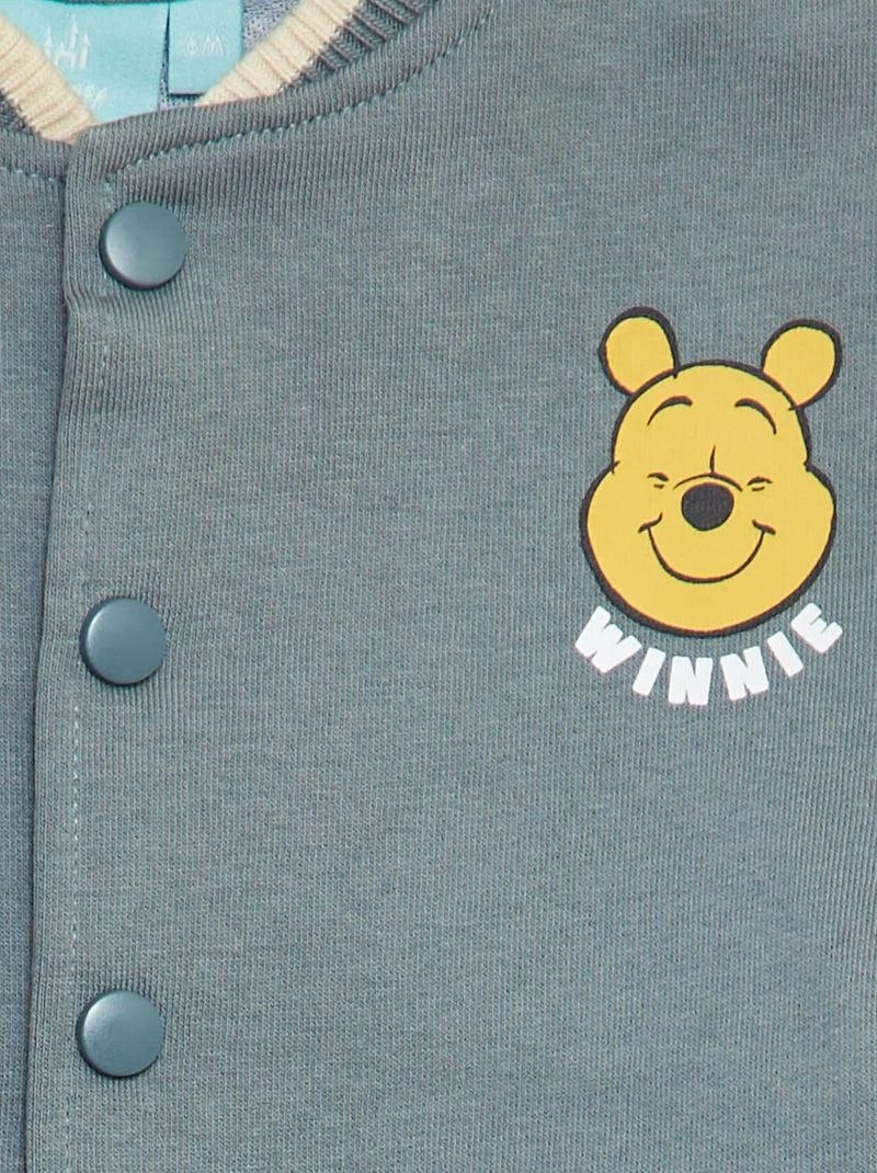 Winnie the Pooh Kids Varsity Jacket – Sage Green & Cream