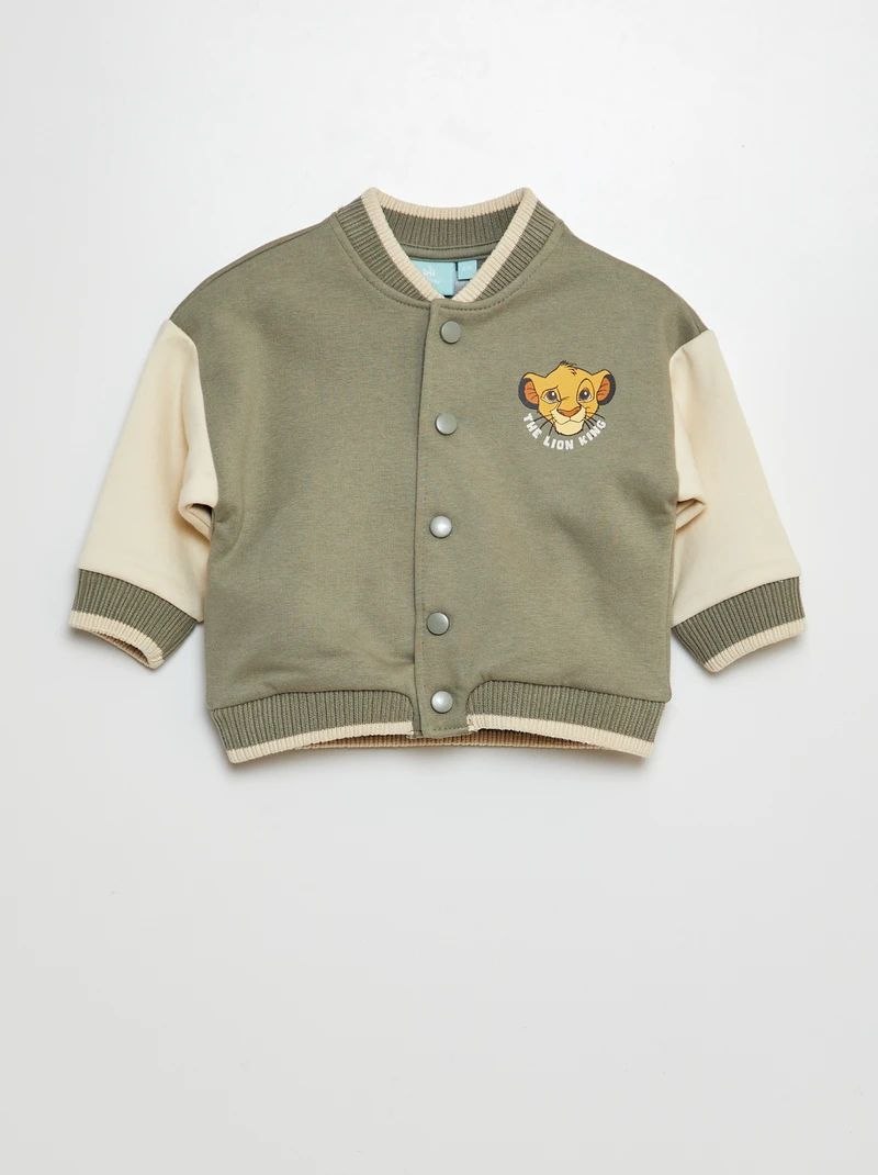 The Lion King Kids Varsity Jacket – Olive Green & Cream