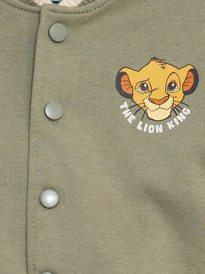 The Lion King Kids Varsity Jacket – Olive Green & Cream