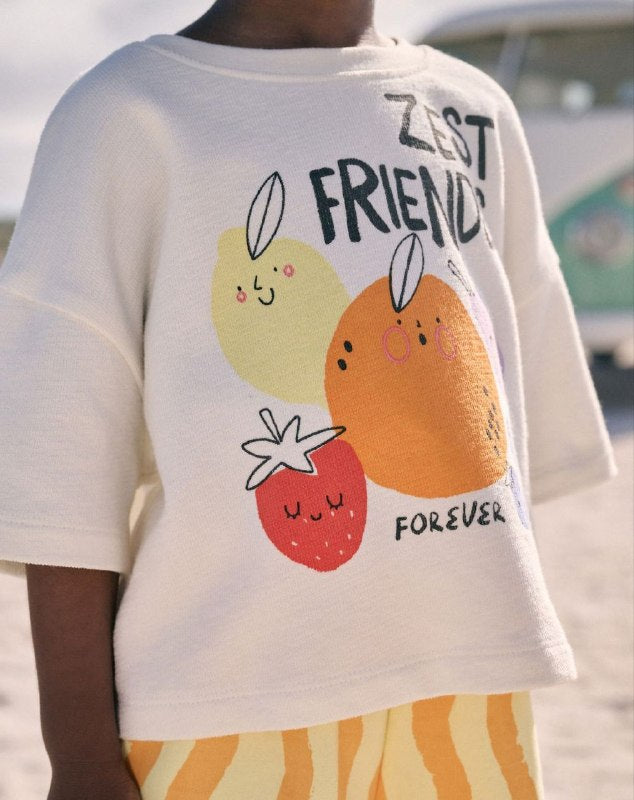 Girls “Zest Friends” Fruit Print T-Shirt  (ONLY TEE)