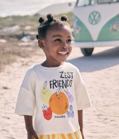 Girls “Zest Friends” Fruit Print T-Shirt  (ONLY TEE)