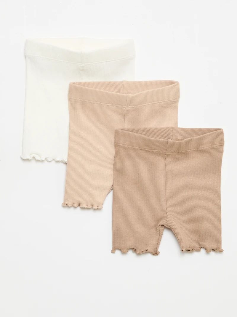 Kids Ribbed Cotton Solid Leggings (random color)