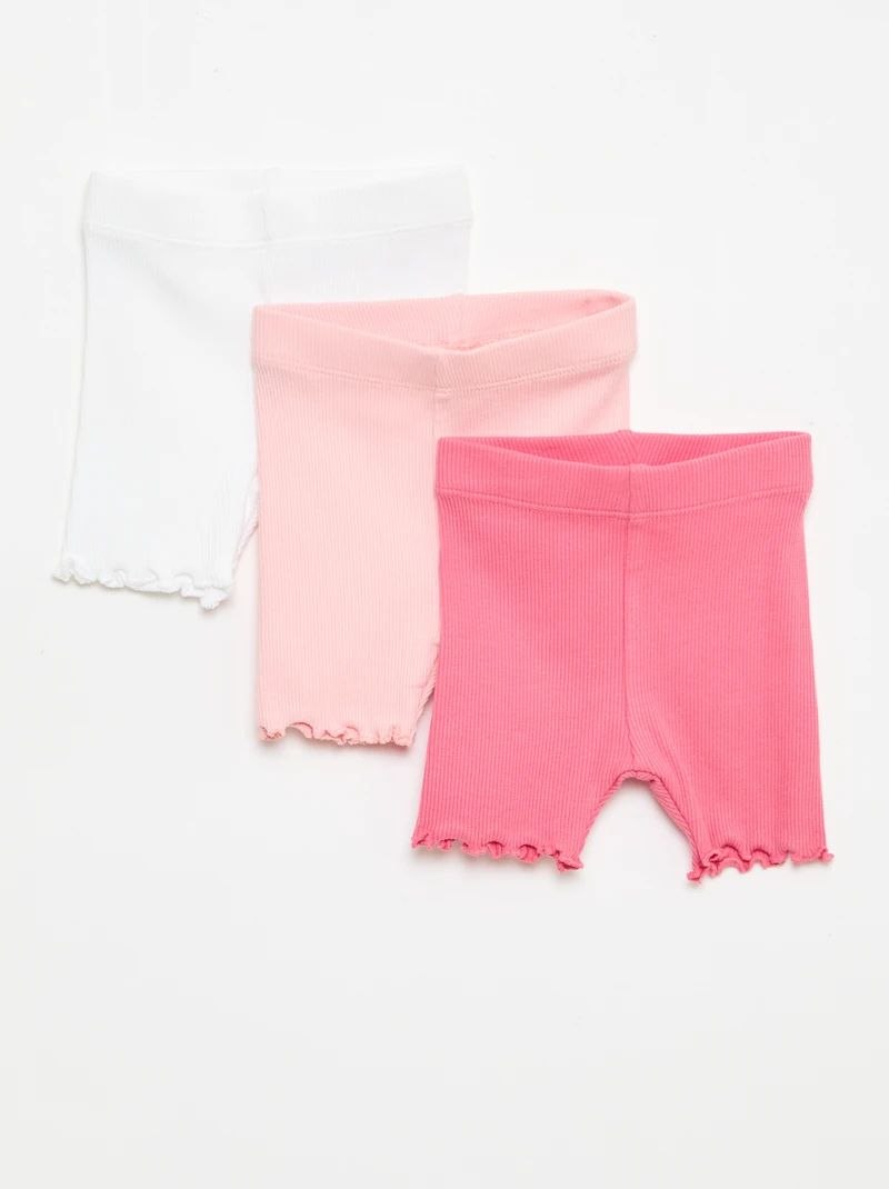 Kids Ribbed Cotton Solid Leggings (random color)