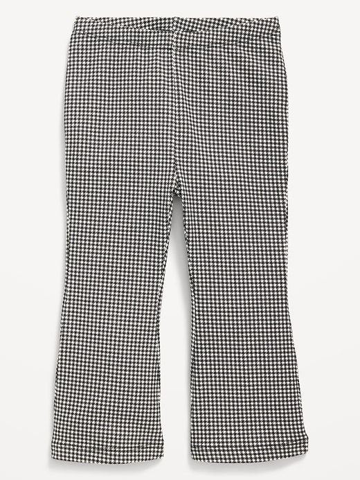 Girls Black & White Houndstooth Flared Pants