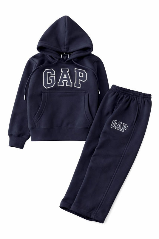 Kids Navy Blue Hooded Tracksuit Co-Ord Set | Premium Hoodie & Jogger Set