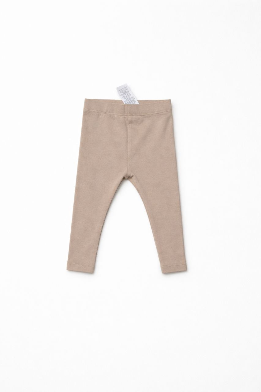 Baby Beige Cotton Leggings – Soft Stretch Basic Bottom Wear
