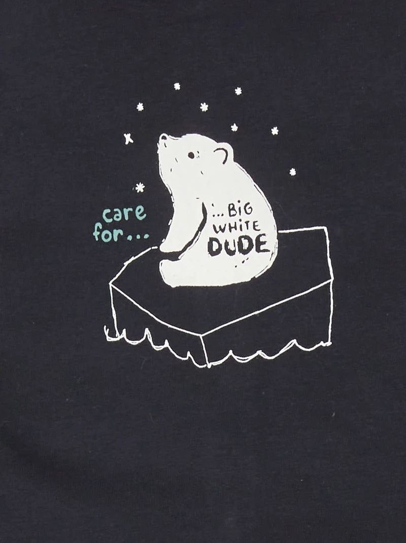 Kids Black High Neck T-Shirt with Cute Bear Print | Soft Cotton Winter Top