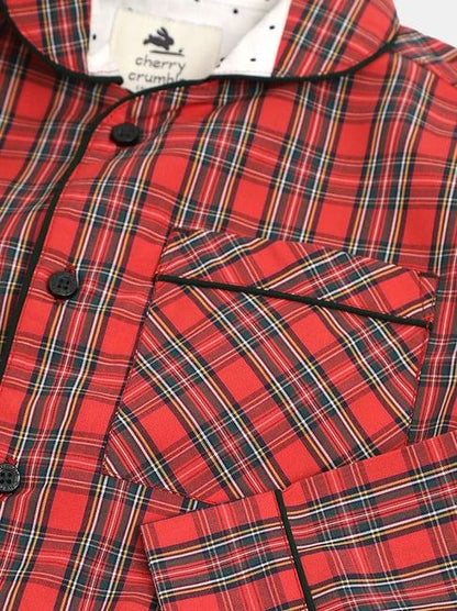 Red Checked Boys 2-Piece Shirt & Pyjama Set