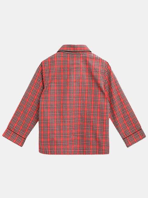 Red Checked Boys 2-Piece Shirt & Pyjama Set