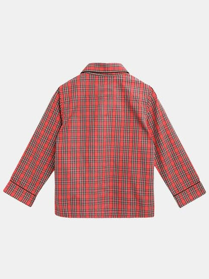 Red Checked Boys 2-Piece Shirt & Pyjama Set