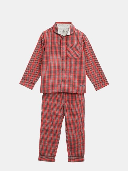 Red Checked Boys 2-Piece Shirt & Pyjama Set
