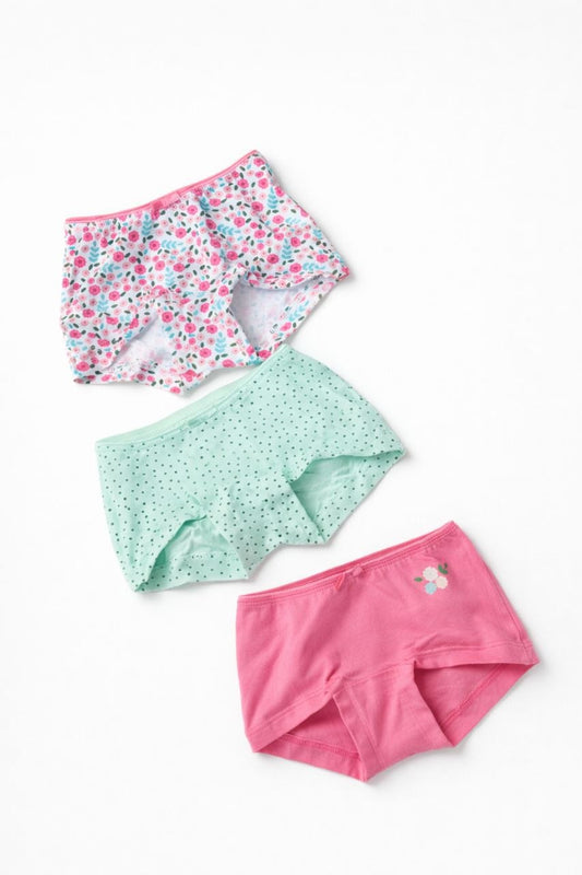 Blossom Breeze Girls Boxer Briefs – Pack of 3
