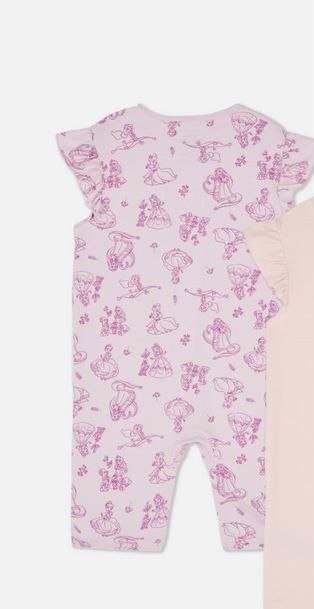 Baby Girls Cartoon Print Cotton Romper – Pink Half Sleeve Summer Onesie