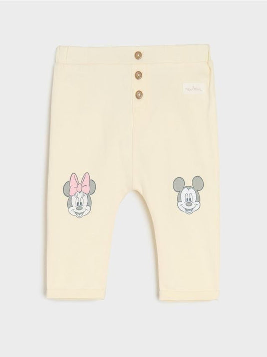 Disney Mickey & Minnie Baby Leggings – Cream Cotton Bottoms