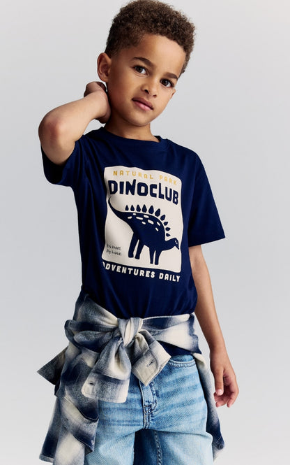 DinoClub Adventure Navy Blue Boys T-Shirt