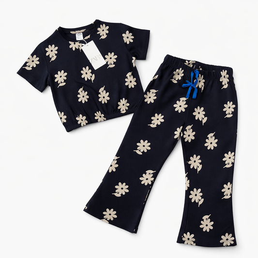 Girls Premium Ribbed Cotton Night Suit Set – 2 Piece Comfort Loungewear (Copy)