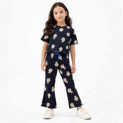 Girls Premium Ribbed Cotton Night Suit Set – 2 Piece Comfort Loungewear (Copy)