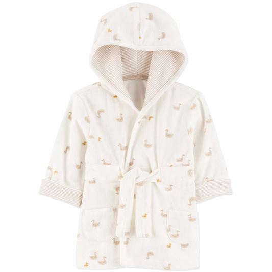 Tinyyears Duck Print Hooded Cotton Bathrobe for Kids