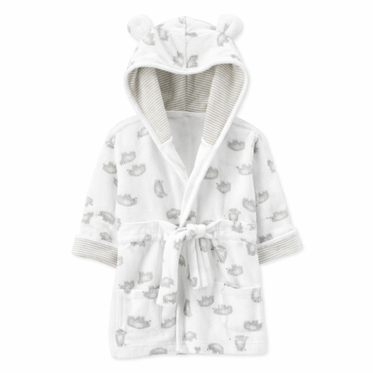 Tinyyears Soft Polar Bear Hooded Bathrobe for Kids