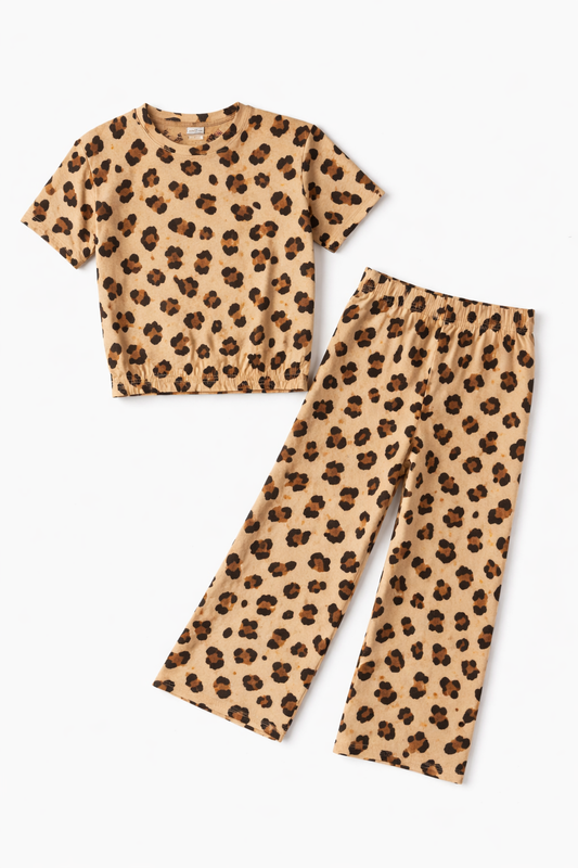 Tinyyears Wild Cuddle Leopard Print Kids Pajama Set