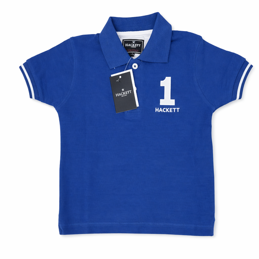 Boys Premium Royal Blue Polo T-Shirt with Classic Number Print