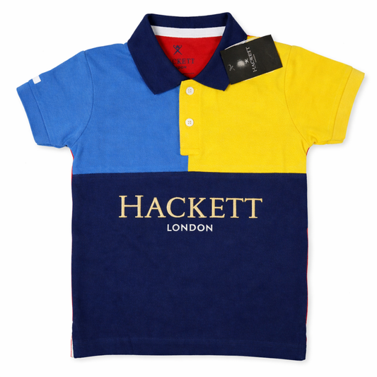 Boys Premium Multicolor Polo T-Shirt with Bold Colorblock Design