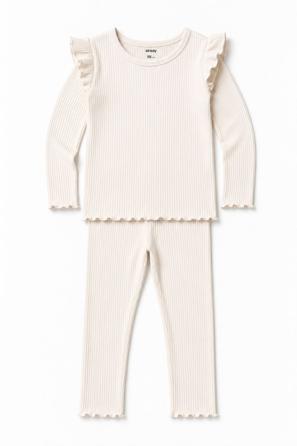 Essential Ribbed Lounge Co-Ord Set – Ivory Cream