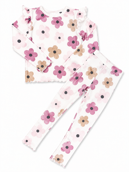 Tiny Years Blossom Garden Ribbed Co-Ord Set for Girls