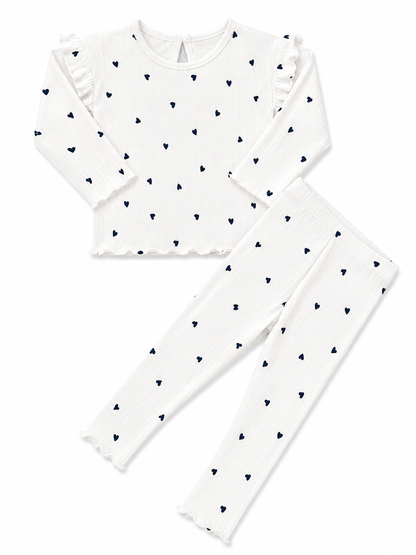 Sweetheart Ribbed Co-Ord Set for Girls