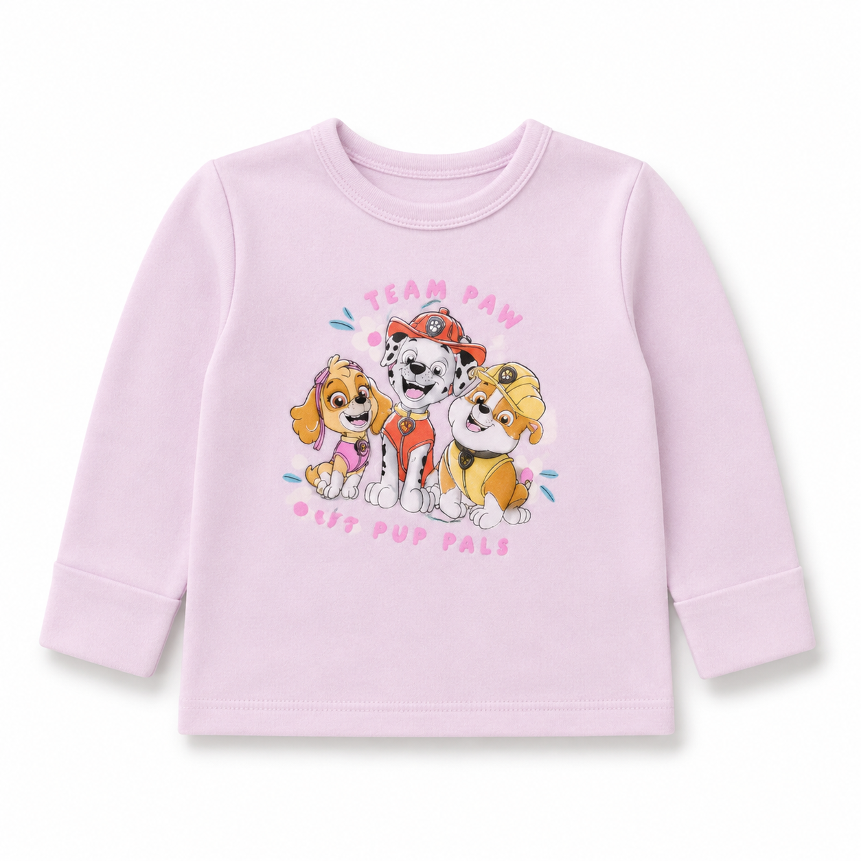 Team Paw Full Sleeve Baby Tee – Soft Pink