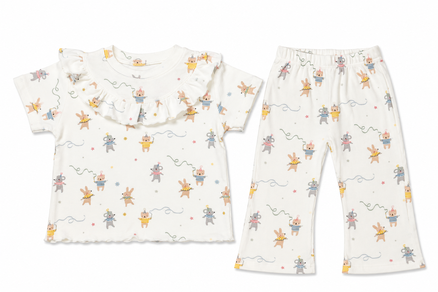 Tiny Carnival Friends Co-ord Set for Baby Girls – Soft Cotton