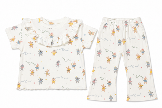 Tiny Carnival Friends Co-ord Set for Baby Girls – Soft Cotton