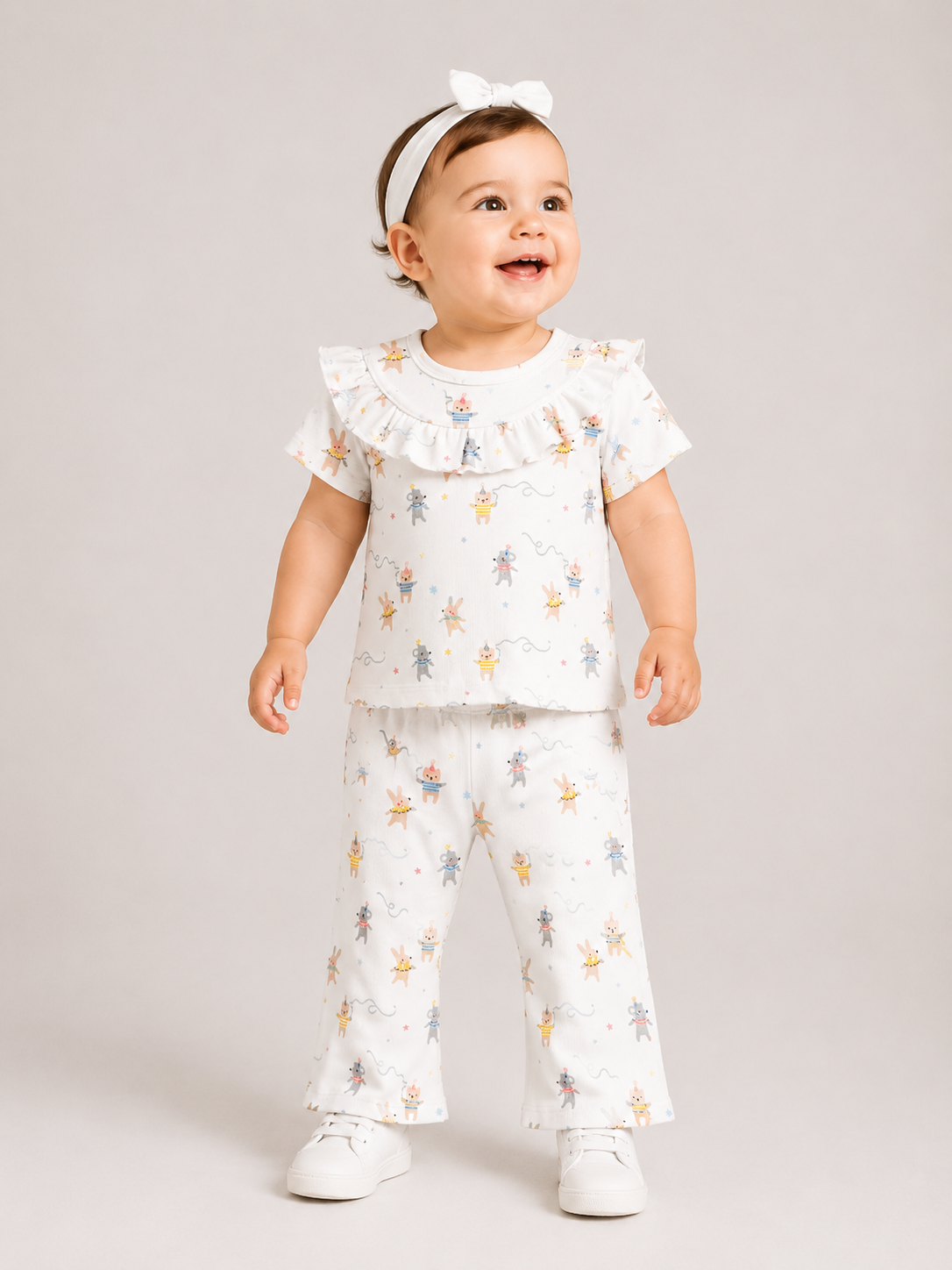 Tiny Carnival Friends Co-ord Set for Baby Girls – Soft Cotton