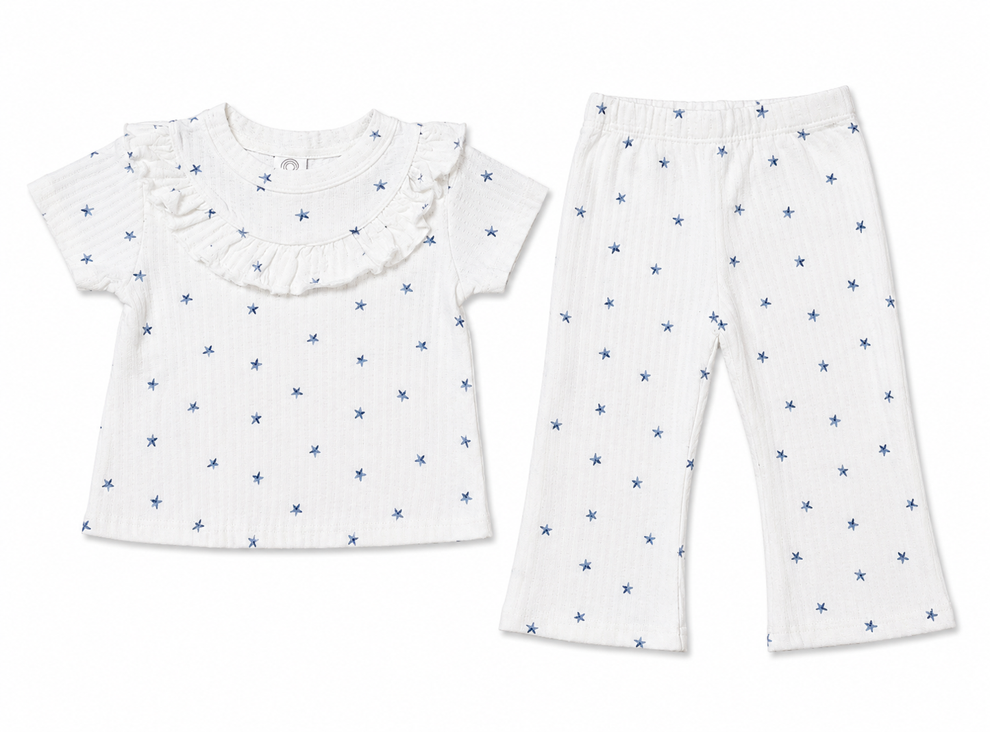 Twinkle Star Ribbed Co-ord Set for Baby Girls – Soft Cotton