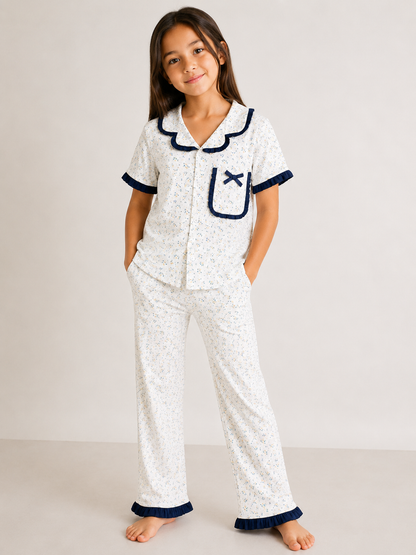 Girls Blossom Charm Frill Pajama Set