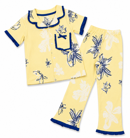 Girls Lemon Blossom Frill Night Suit Set