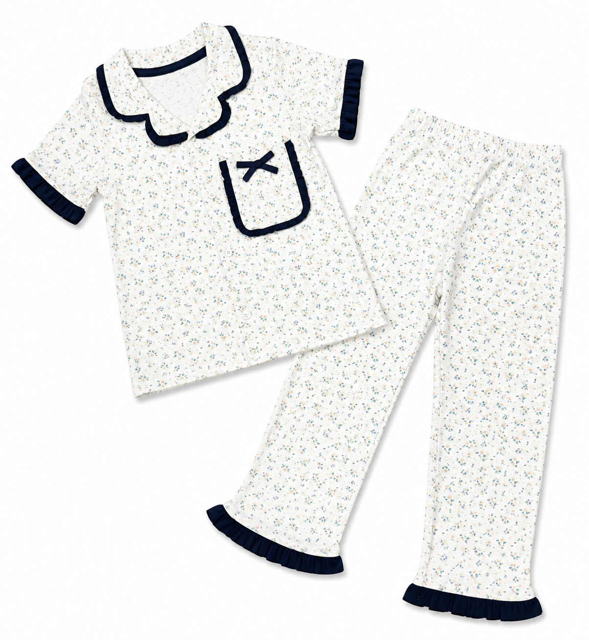 Girls Blossom Charm Frill Pajama Set
