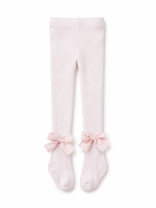 Baby Girls Pink Bow Tights