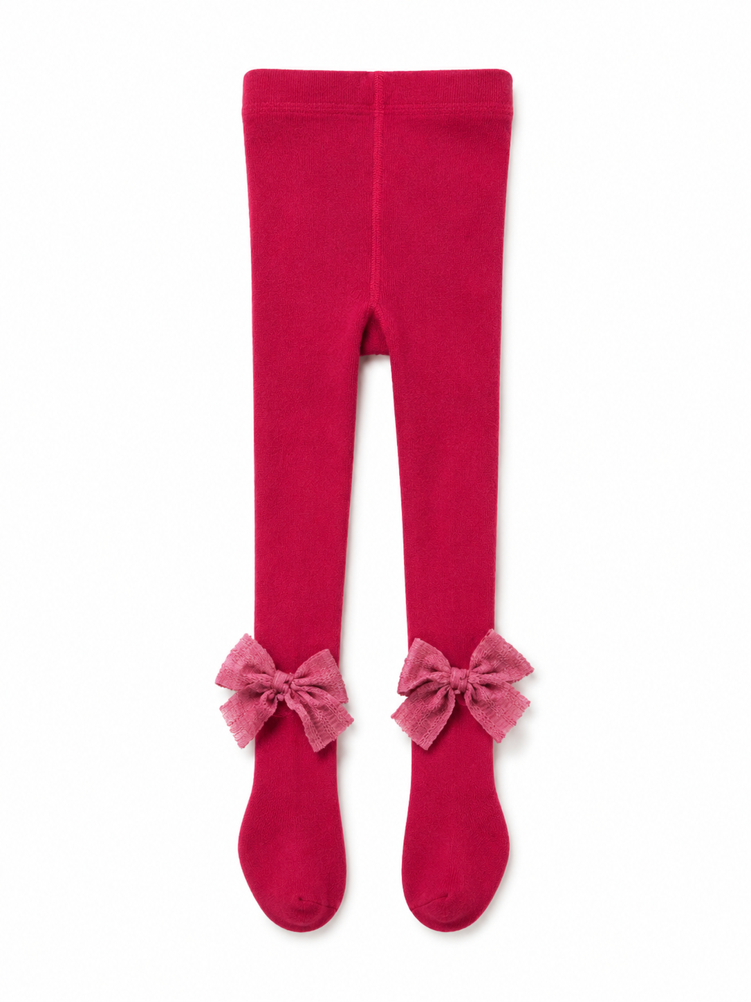 Girls Fuchsia Bow Tights