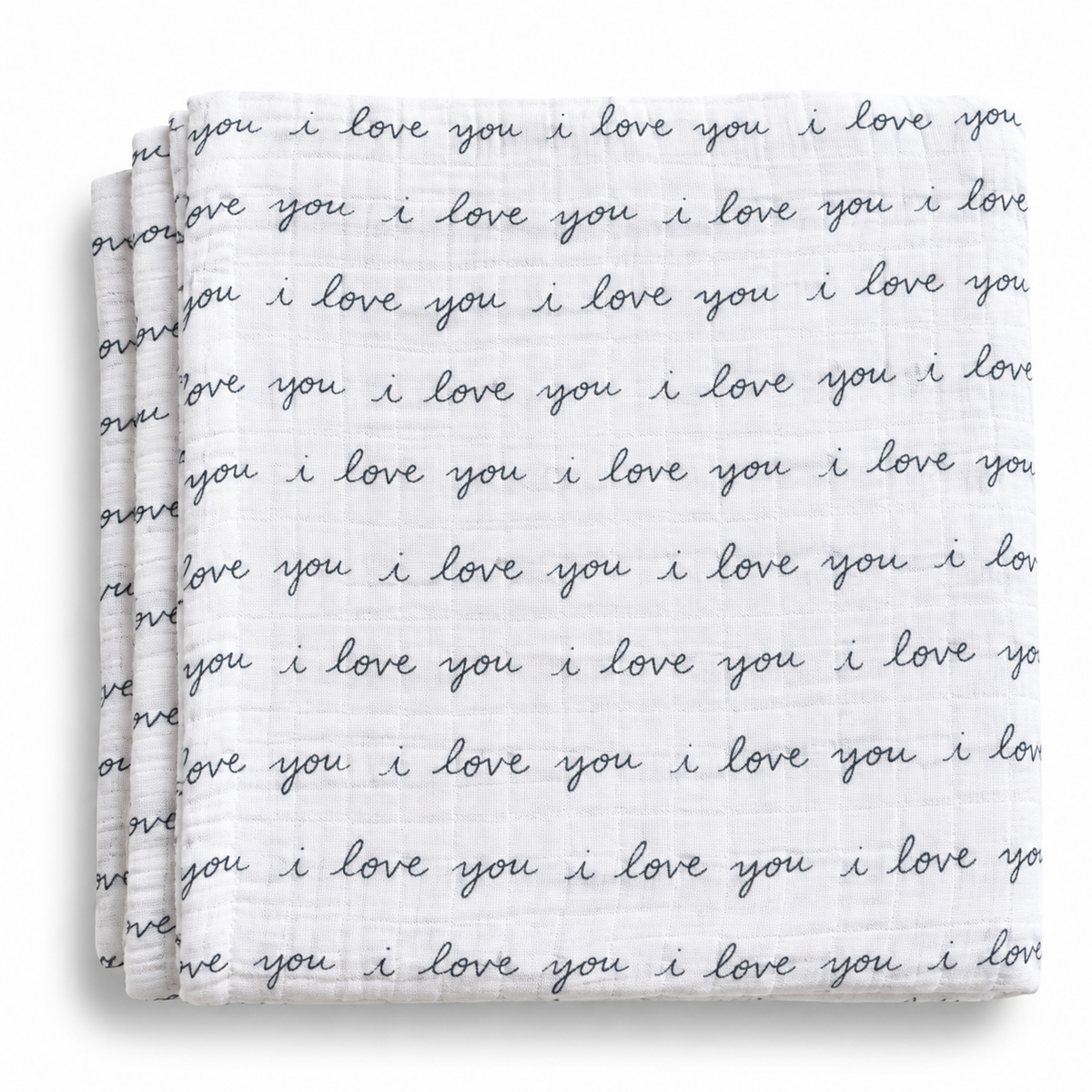I Love You Muslin Baby Swaddle Wrap – 100% Cotton