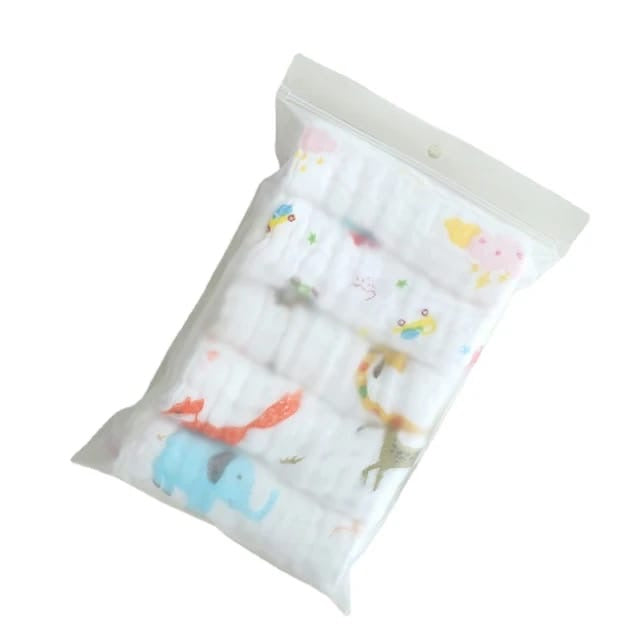 Soft Muslin Baby Kerchiefs – 6-Piece Printed Set