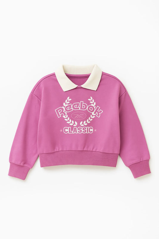 Reebok Classic Girls Cropped Sweatshirt – Pink