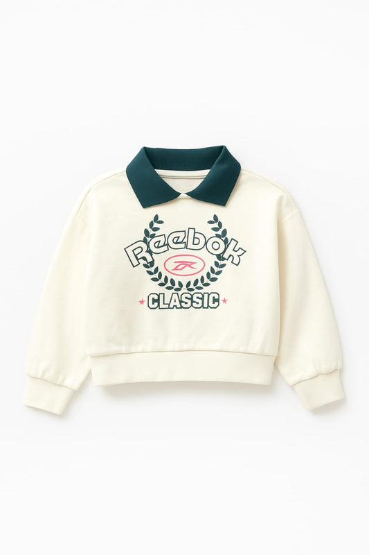 Reebok Classic Girls Cropped Sweatshirt – Off White