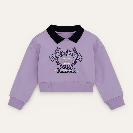 Reebok Classic Girls Cropped Sweatshirt – Lavender