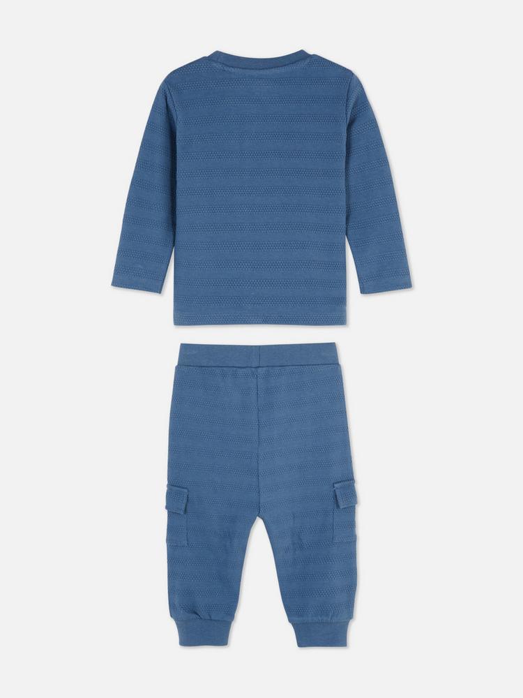 Baby Boys’ Blue Long Sleeve Top & Bottom Set